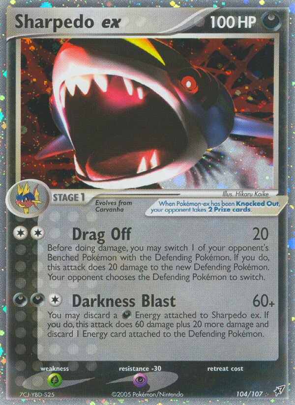 EX Deoxys Holo Sharpedo ex #104/107